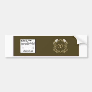 Love Birds Brown/Creme Wedding Water Flasche Label Autoaufkleber