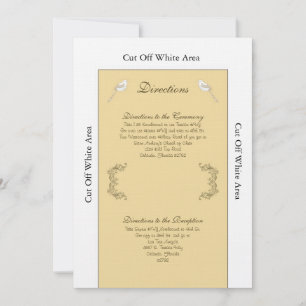 Love Birds Brown/Tan Wedding Directions Card Einladung