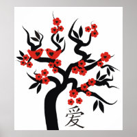 Love Birds Chinesische Liebe Symbol auf Sakura Bau
