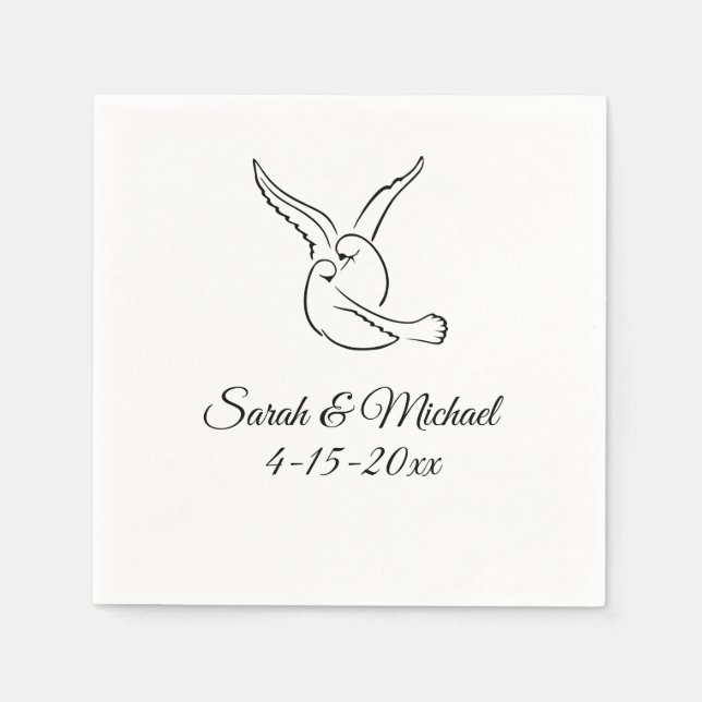 Love Birds Cocktail Napkins Serviette (Vorderseite)