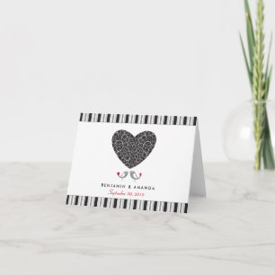 Love Birds Custom Striping Danke Karte (schwarz)