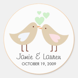 Love Birds Custom Wedding Siegel Runder Aufkleber