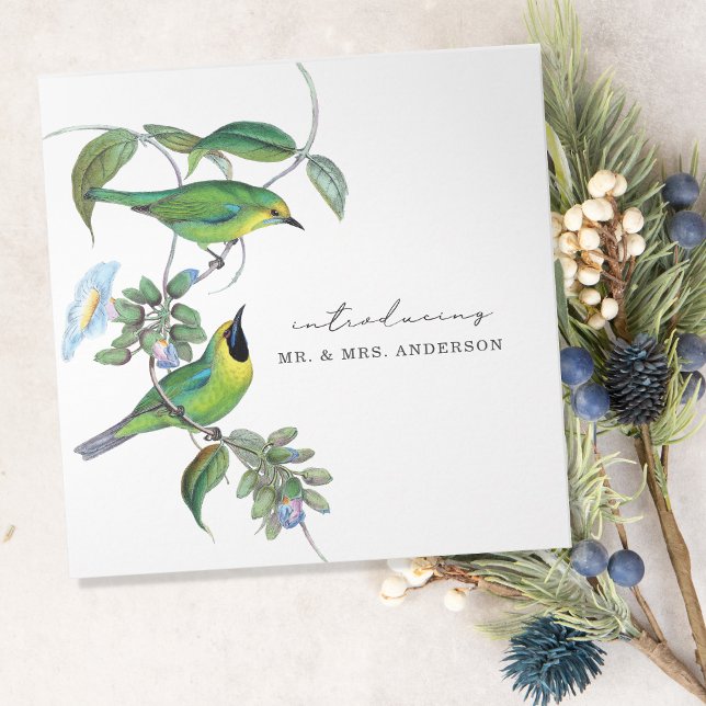 Love Birds Elopement Foto Gallery Dreifach Gefaltete Einladung (Von Creator hochgeladen)