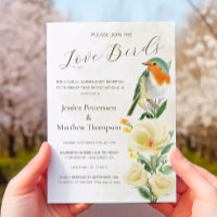 Love Birds Elopement Party Foto Hochzeitsempfang