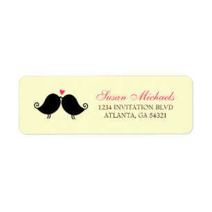 Love Birds Fallende Herzen Matching Address Label