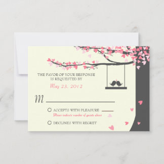 Love Birds Falling Hearts UAWG RSVP Karte