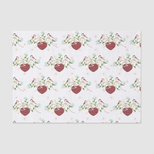 Love Birds Floral Seidenpapier (Vorderseite)