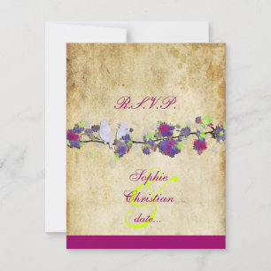 LOVE BIRDS, GROSSE RSVPs/DIY-Farben RSVP Karte