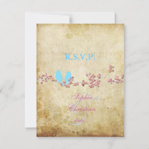 LOVE BIRDS, GROSSE RSVPs/DIY-Farben RSVP Karte