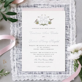 Love Birds "H" Monogram Foil Weditation Folieneinladung
