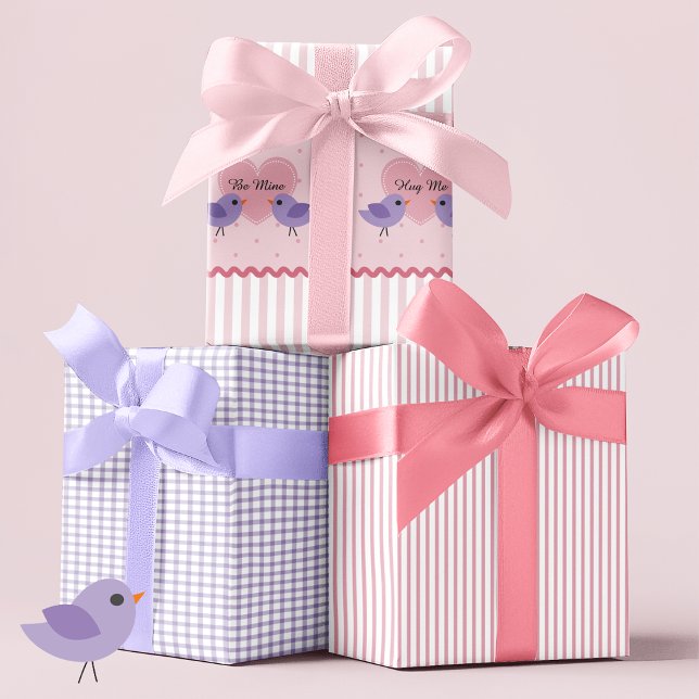 Love Birds Hearts Valentine Geschenkpapier Set (Von Creator hochgeladen)