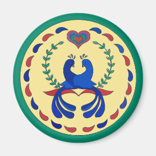 Love Birds Hex Sign Niederländisch Magnet