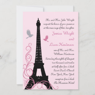 Love Birds Hochzeitseinladung (pink) Einladung