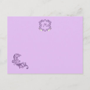 Love Birds Lila / Lavender Wedding Platzkarte Postkarte