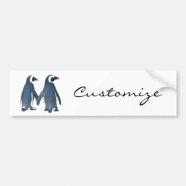 Love Birds Penguin Couple Thunder_Cove Autoaufkleber (Vorne)