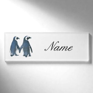 Love Birds Penguin Couple Thunder_Cove Namenschild