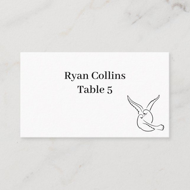 Love Birds Place Cards Platzkarte (Vorderseite)
