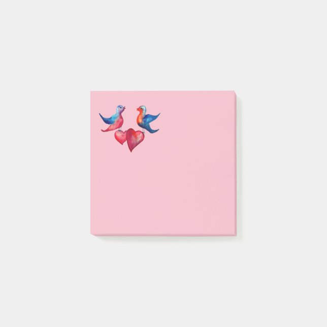 Love Birds Post-it Notes Klebezettel (Vorderseite)