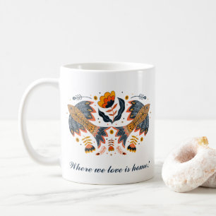 Love Birds Skandinavien Folk Art Valentine's Day Kaffeetasse
