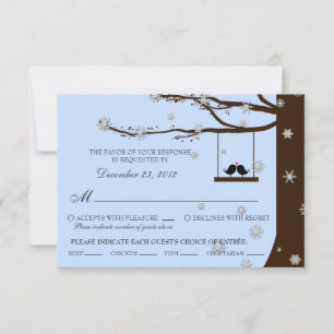 Love Birds Snowflakes Oak Tree UAWG (Mahlzeiten Op RSVP Karte