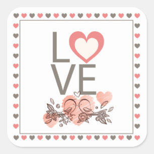 Love Birds Square Sticker