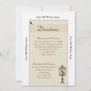 Love Birds Tan/Brown Wedding Route Card Einladung