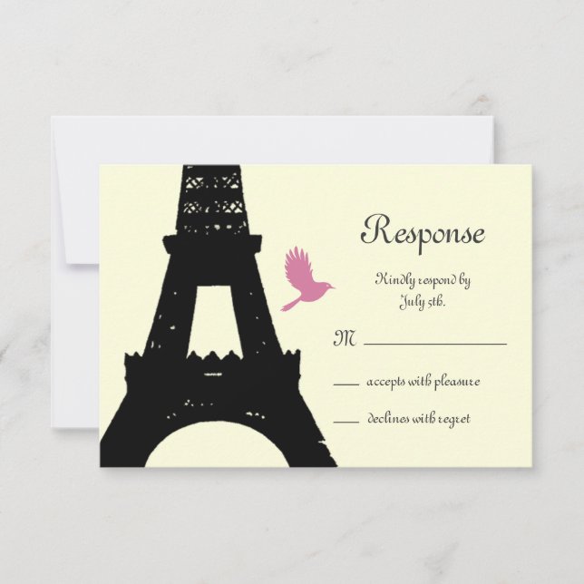 Love Birds UAWG (off white) RSVP Karte (Vorderseite)