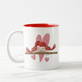 Love Birds Valentine Zweifarbige Tasse