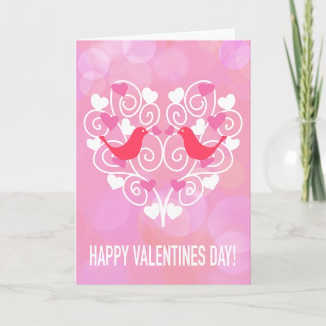 Love Birds Valentines Day Card Feiertagskarte (Vorderseite)