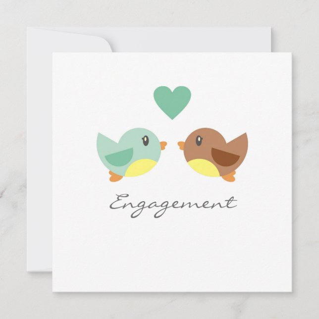 Love Birds Verlobung Einladung Ankündigung (Vorderseite)
