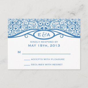 Love Birds Vine Pattern R.S.V.P. RSVP Karte
