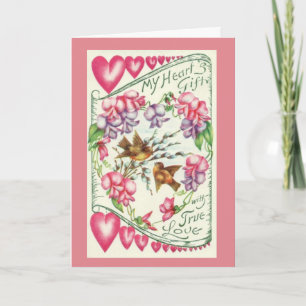 Love Birds Vintag Valentinstag Grußkarte Feiertagskarte