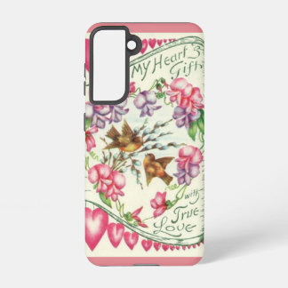 Love Birds Vintage Valentine's Day  Samsung Galaxy Hülle