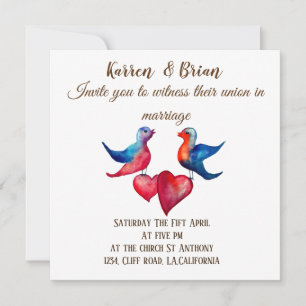 Love Birds Wasserfarben Einladung