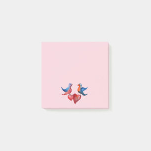Love Birds Watercolor Art Post-it Notes Klebezettel