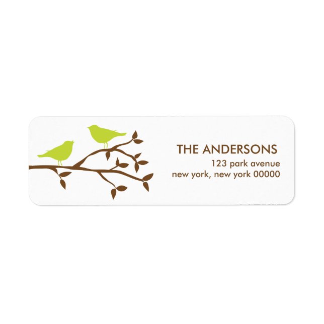 Love Birds Wedding Address Labels (Vorne)
