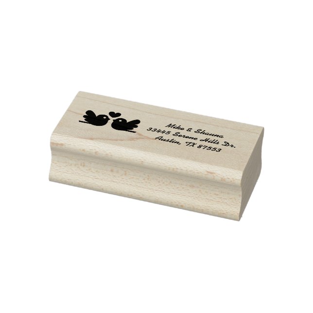Love Birds Wedding Address Rubber Briefmarke Gummistempel (Stempel)