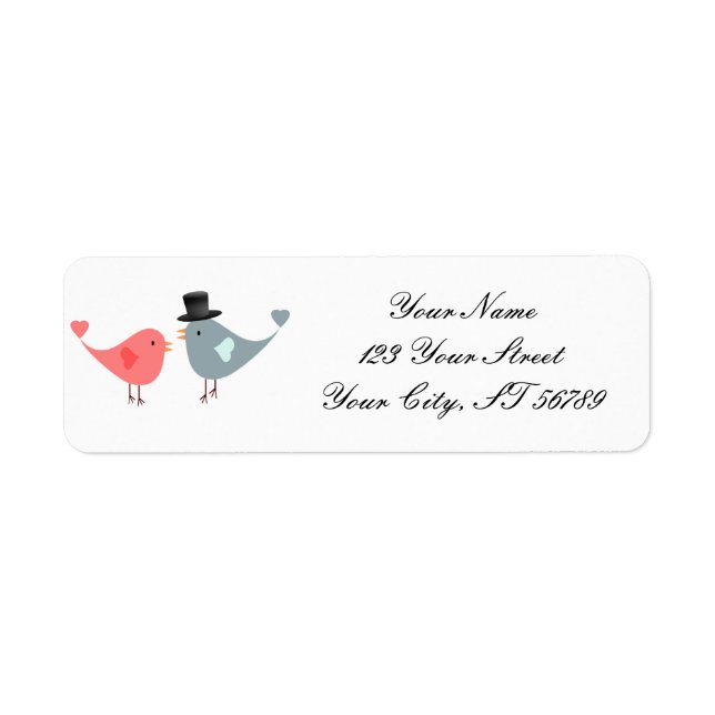 Love Birds Wedding Aditation Label (Vorne)