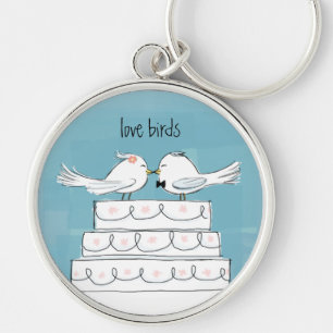 Love Birds Wedding Cake Kiss Schlüsselanhänger