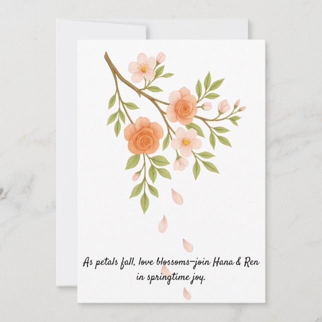 Love blossoms like spring petals. einladung (Vorderseite)