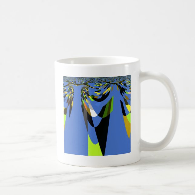 Love Blue African Tribal Motif Design Art Print Kaffeetasse (Rechts)