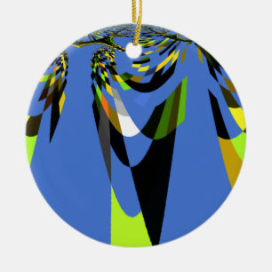 Love Blue African Tribal Motif Design Art Print Keramik Ornament