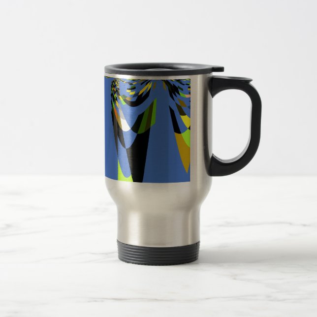 Love Blue African Tribal Motif Design Art Print Reisebecher (Rechts)