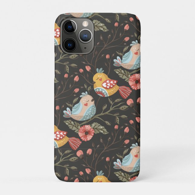 Love Boho Birds Blumenmuster Case-Mate iPhone Hülle (Rückseite)