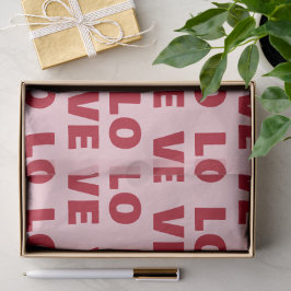 Love Bold Typography Pink & Red Gift Seidenpapier