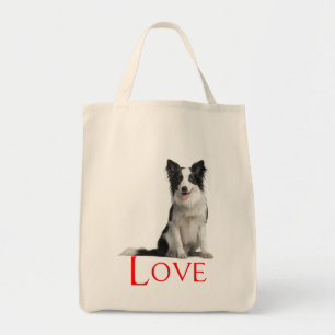 Love Border Collie Puppy Dog Sac fourre-tout