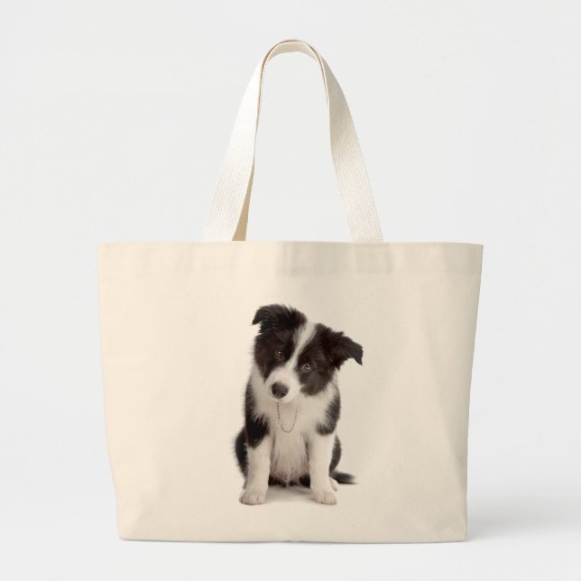 Love Border Collie Puppy Dog Sac fourre-tout (Devant)
