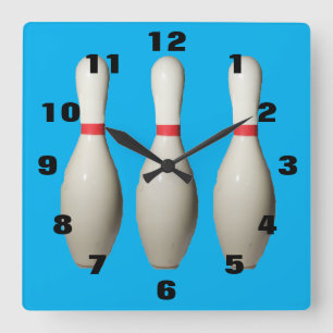 Love Bowling Pins Acrylique Mur Horloge