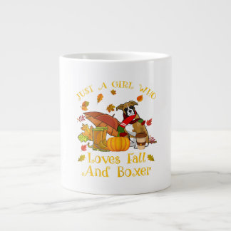 Love Boxer im Herbst Süße Tier Lover Geschenk Jumbo-Tasse