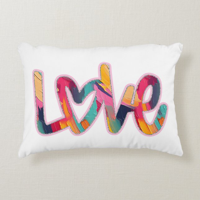 Love Brushstrokies Accent Coussin (Devant)